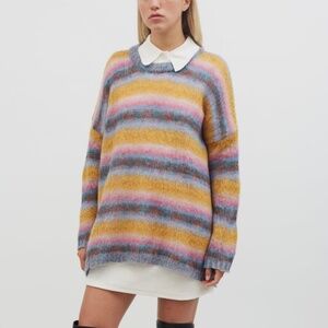 Chloe RUNWAY size medium Striped Brushed Mohair Sweater In Size Medium